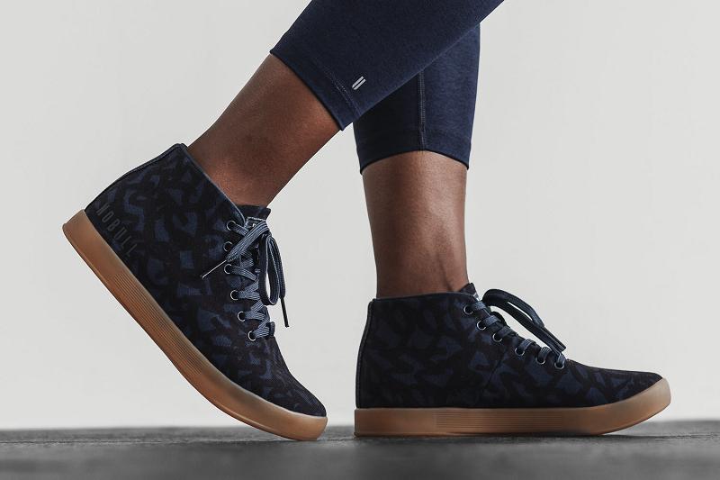 Women's Nobull Toomey Canvas Mid Trainers Navy | SG C2865T